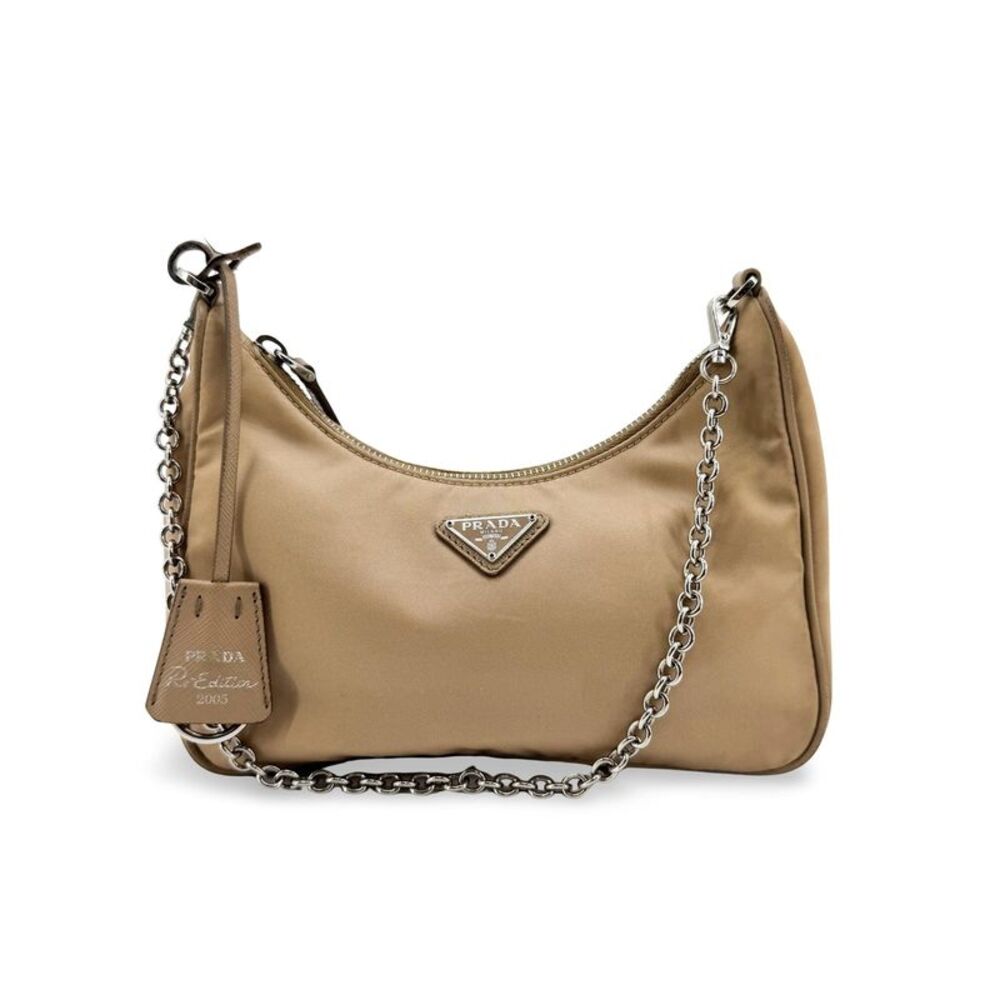 Prada Re-Edition 2005 Re-Nylon Shoulder Bag Beige